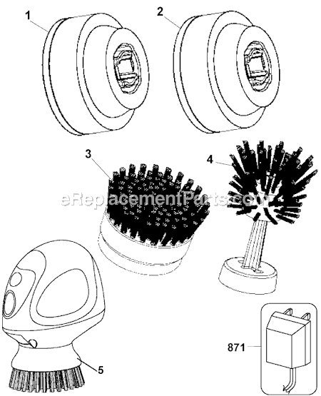 Page A Diagram and Parts List for PKS210 Type 1 Black and Decker Power Scrubber